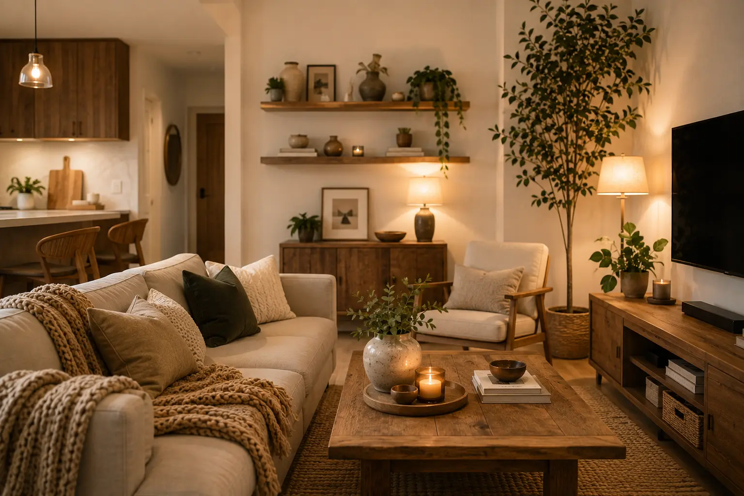 4. Use Natural Wood to Warm Up Modern Spaces