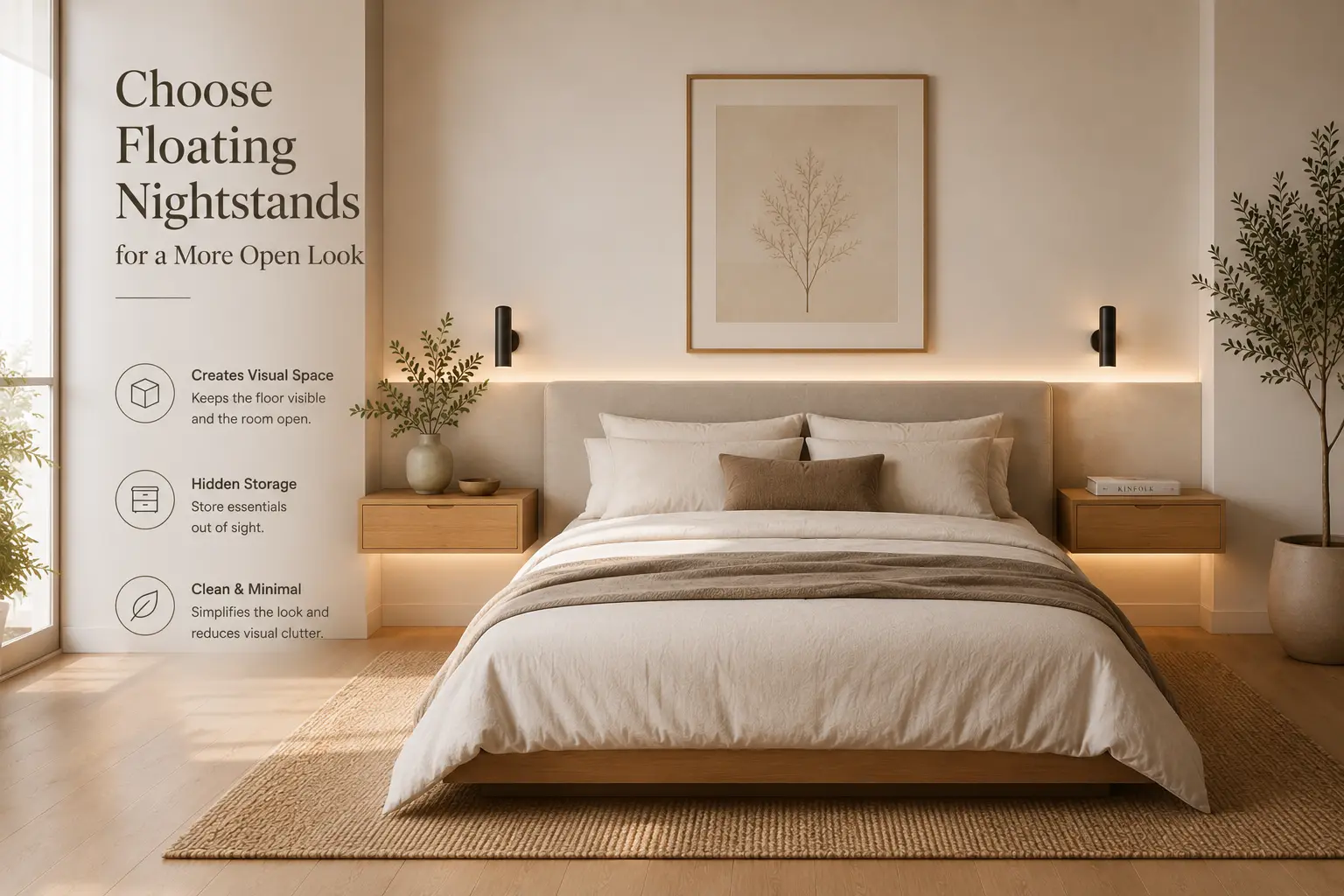 Choose Floating Nightstands for a More Open Look