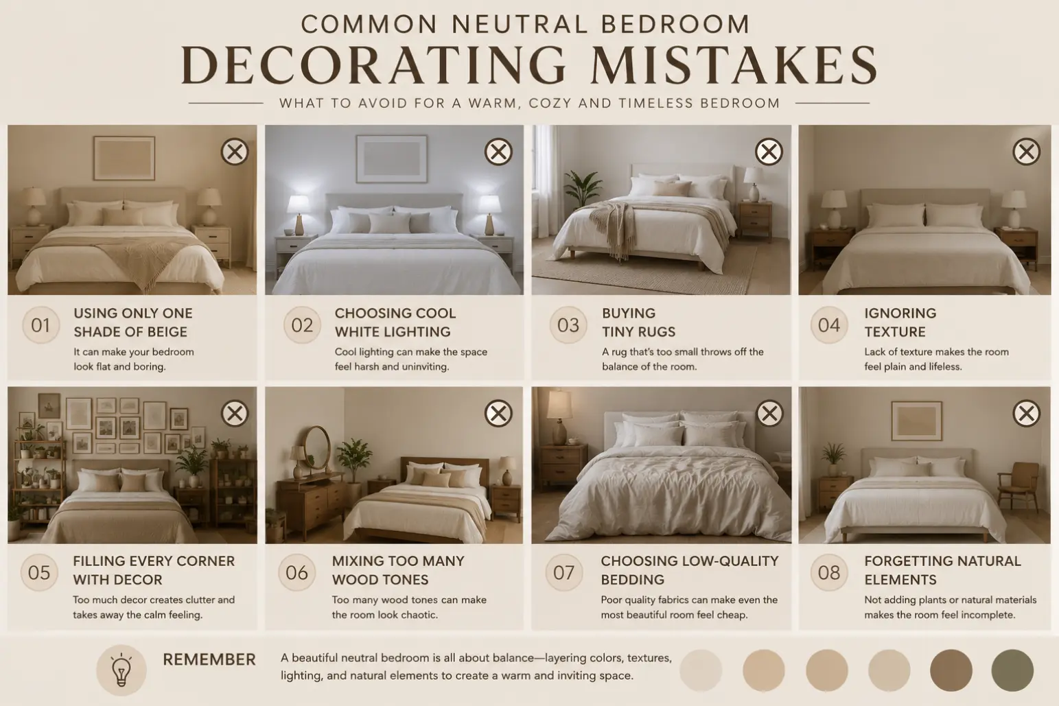 Common Neutral Bedroom Decorating Mistakes