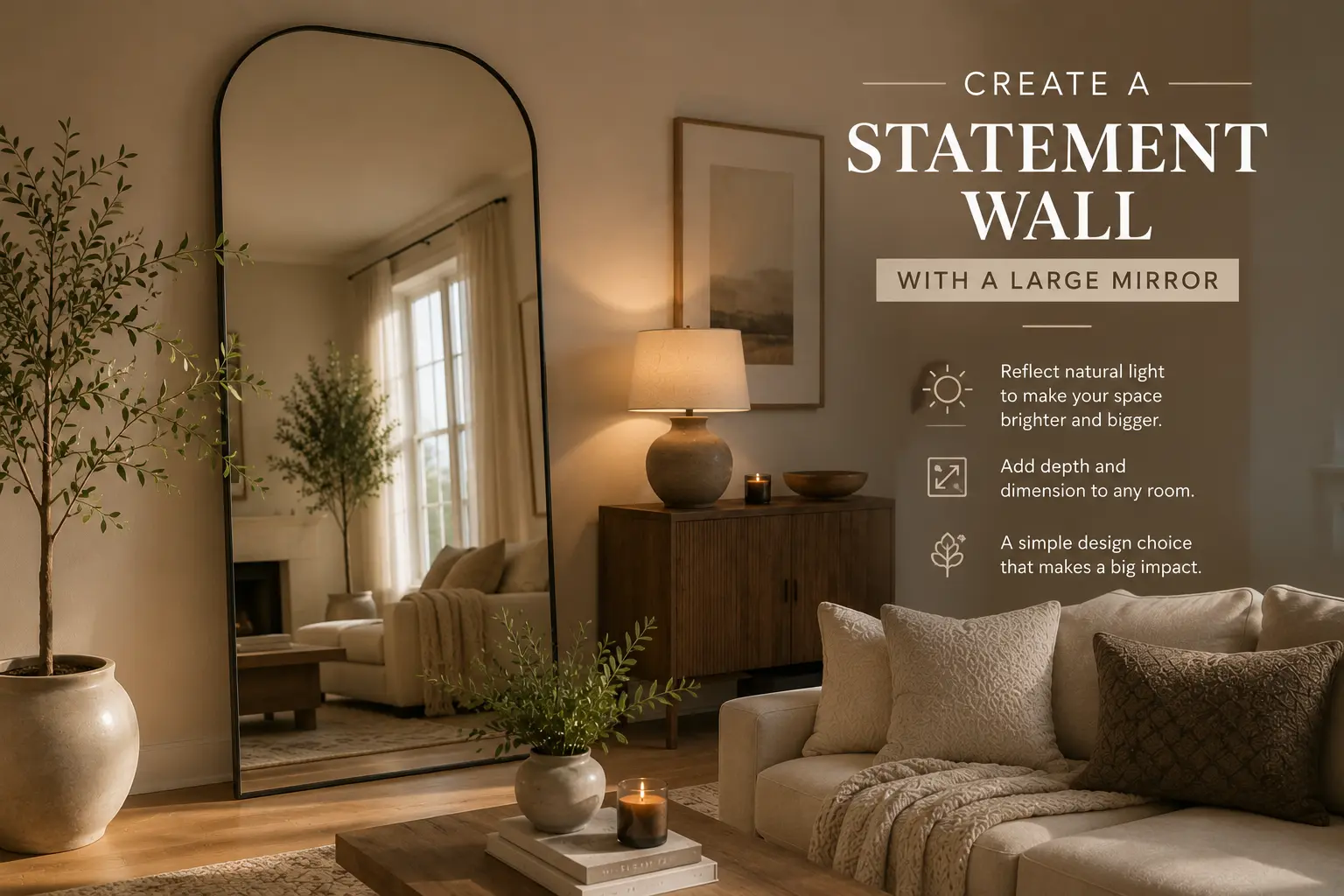 Create a Statement Wall with a Large Mirror