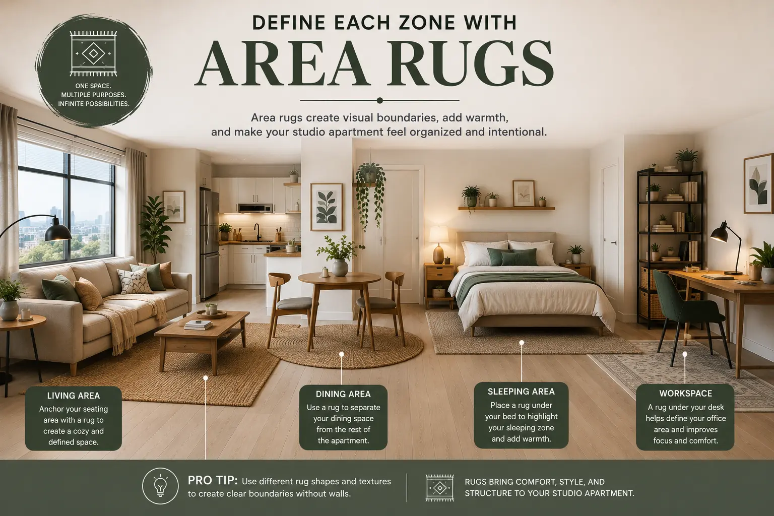 Define Each Zone with Area Rugs