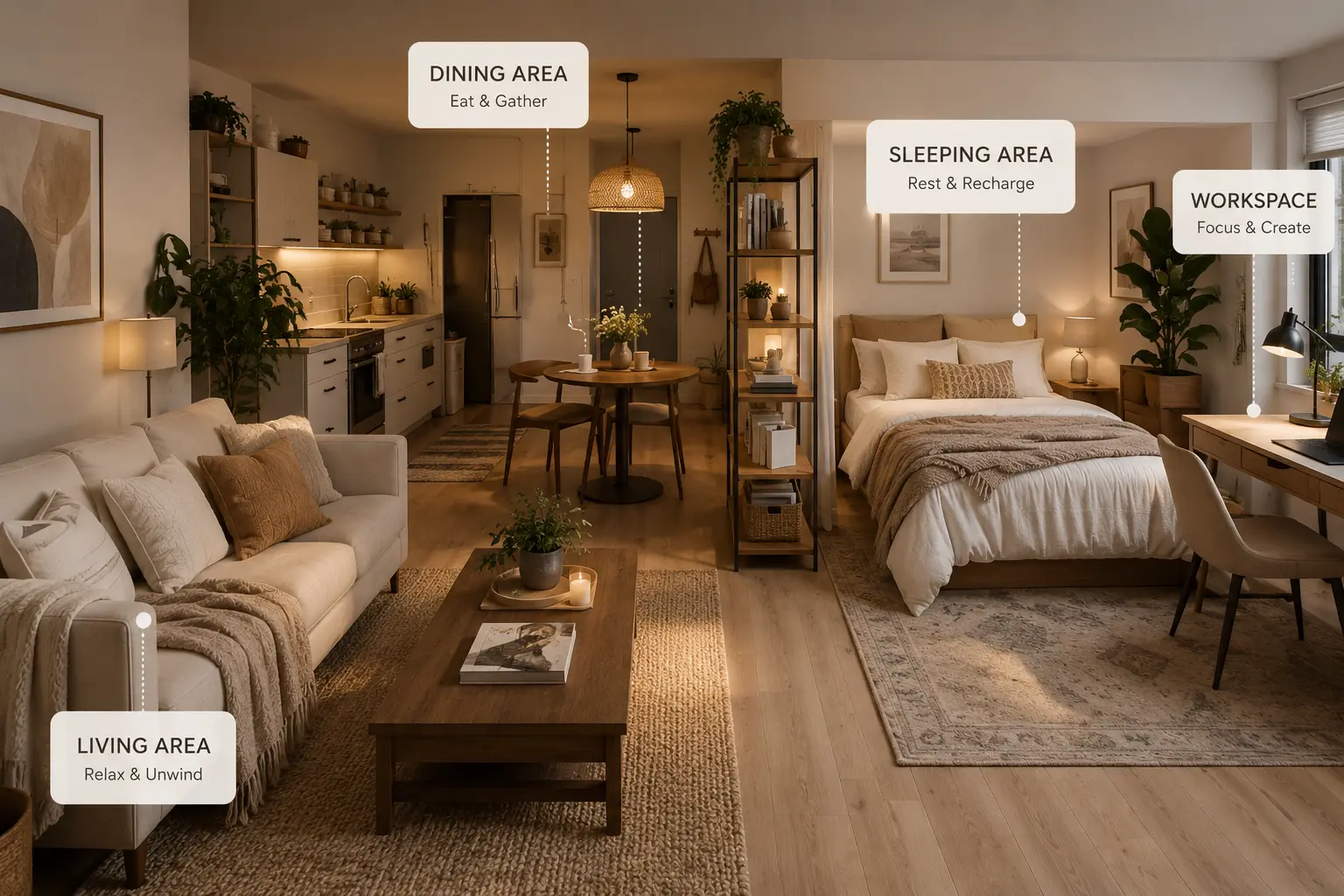 Divide Your Studio Into Functional Zones