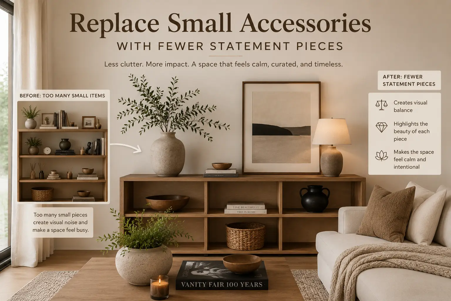 Replace Small Accessories with Fewer Statement Pieces