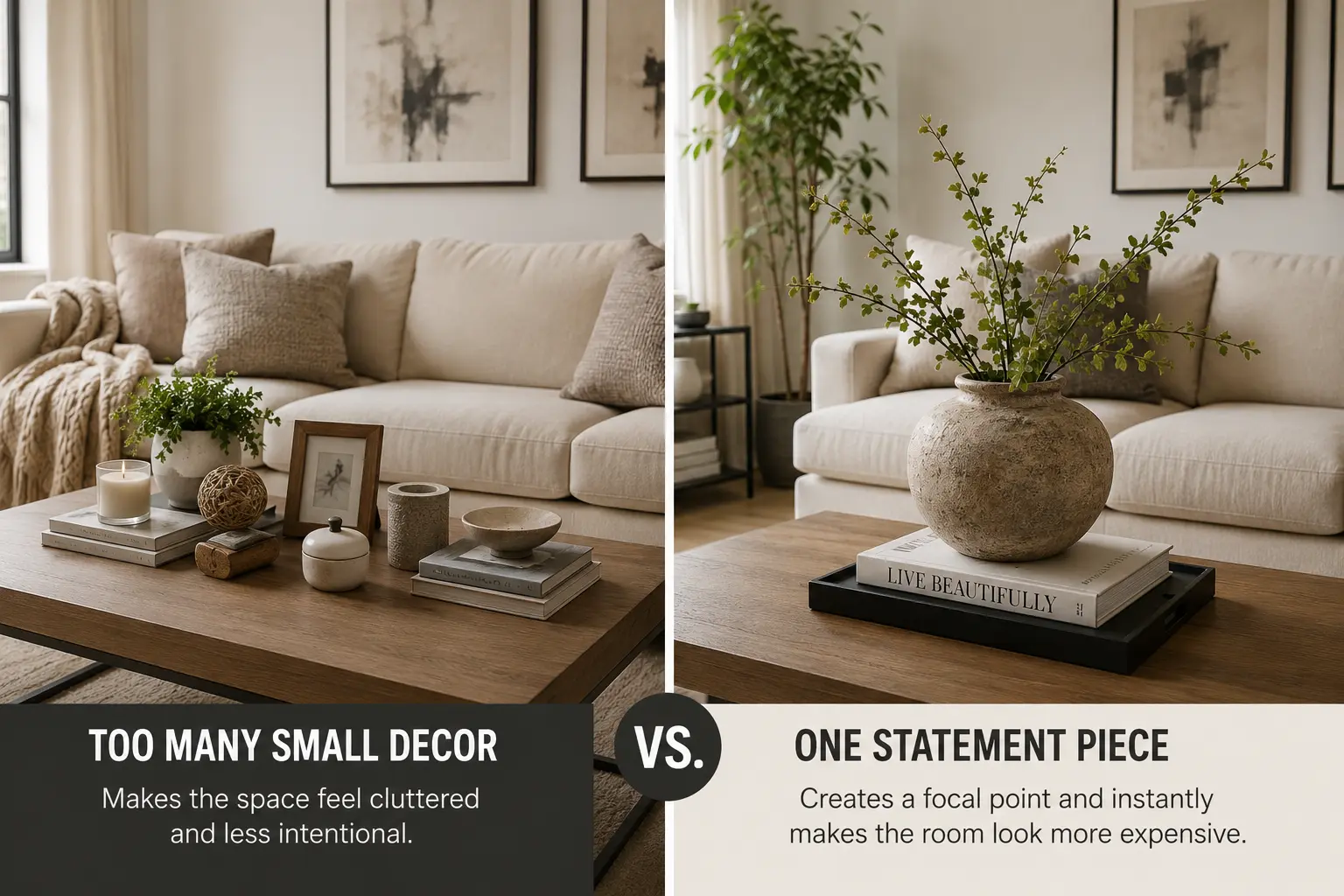 Replace Small Decor With One Statement Piece