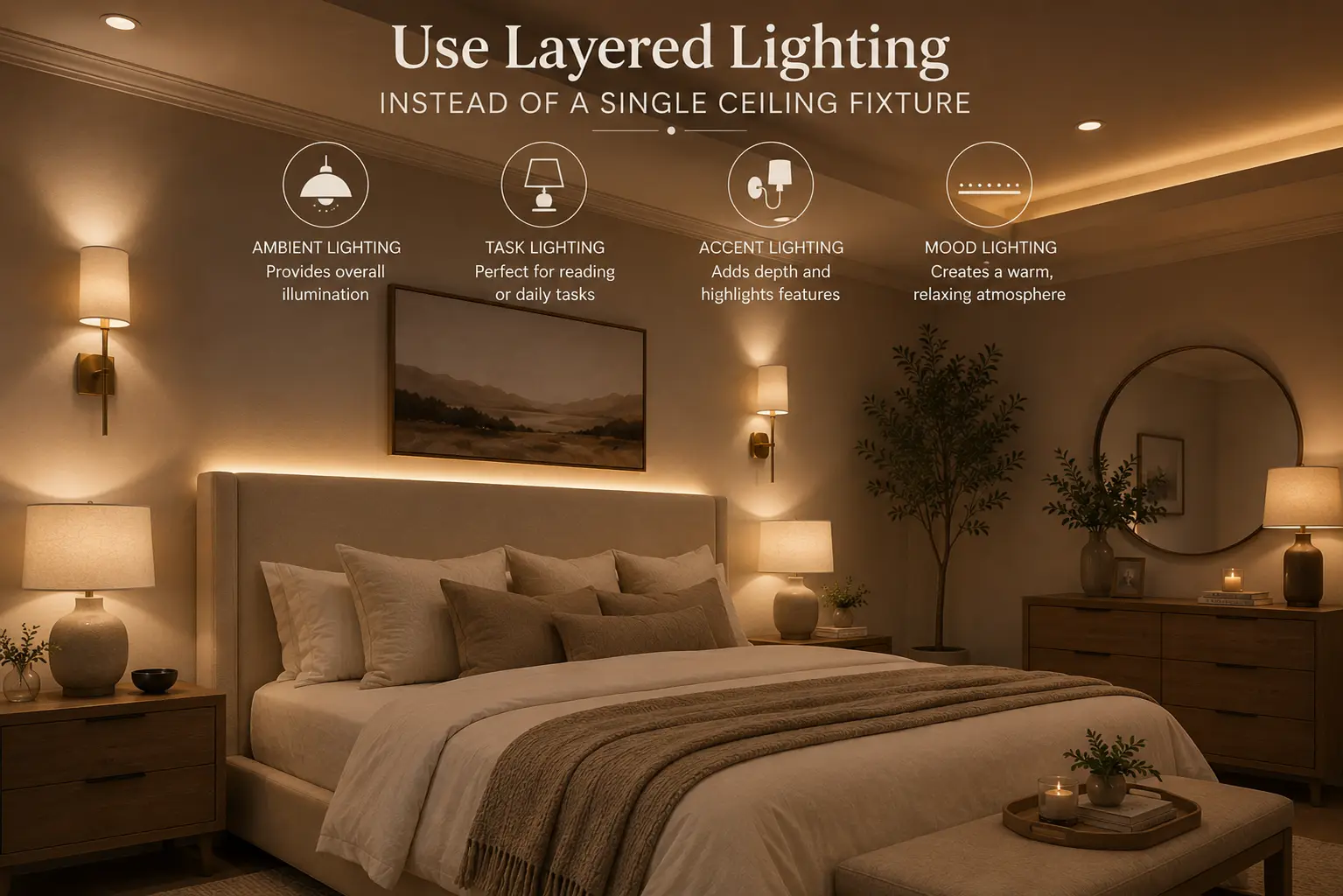 Use Layered Lighting Instead of a Single Ceiling Fixture