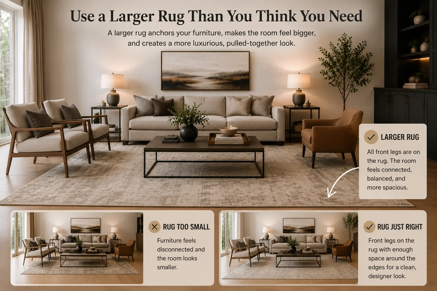Use a Larger Rug Than You Think You Need